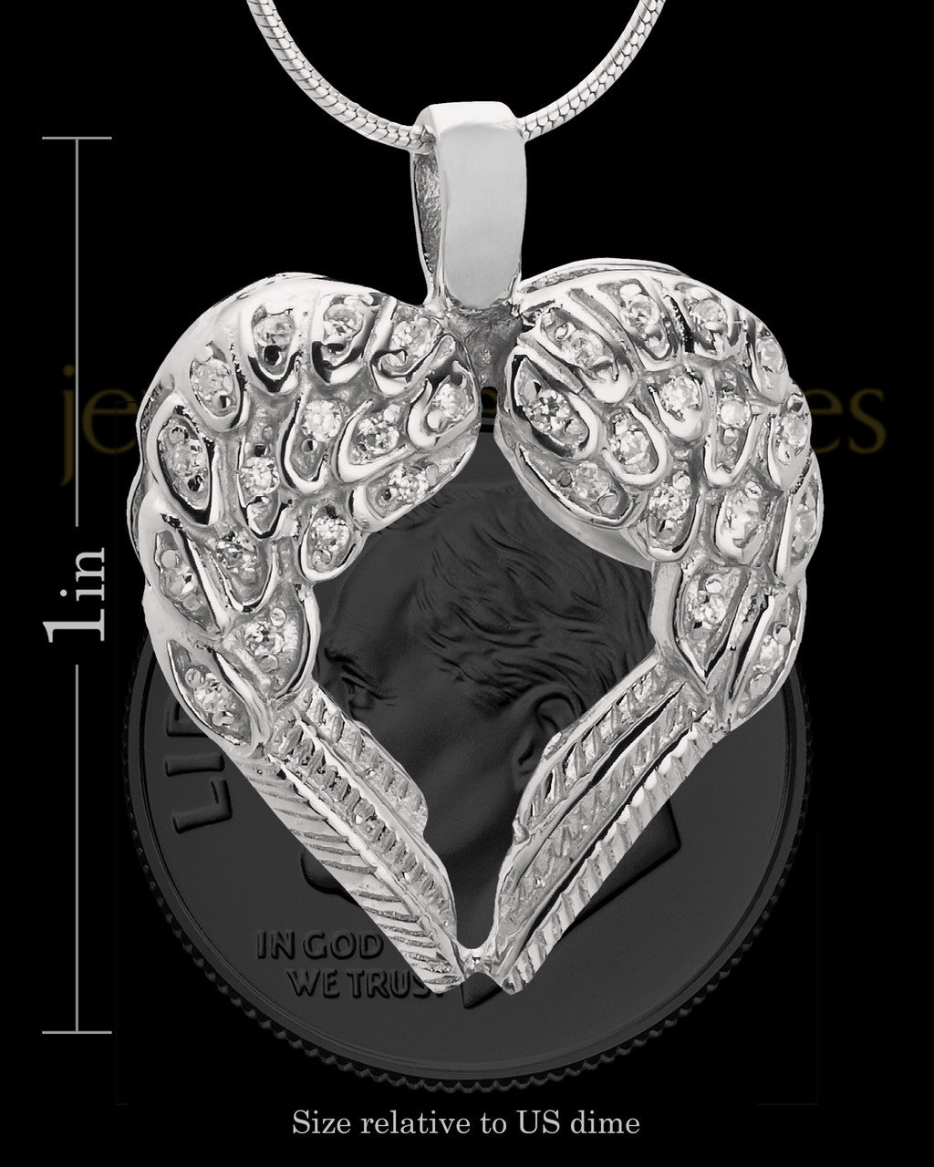 14K White Gold Winged Memories Heart Keepsake Jewelry