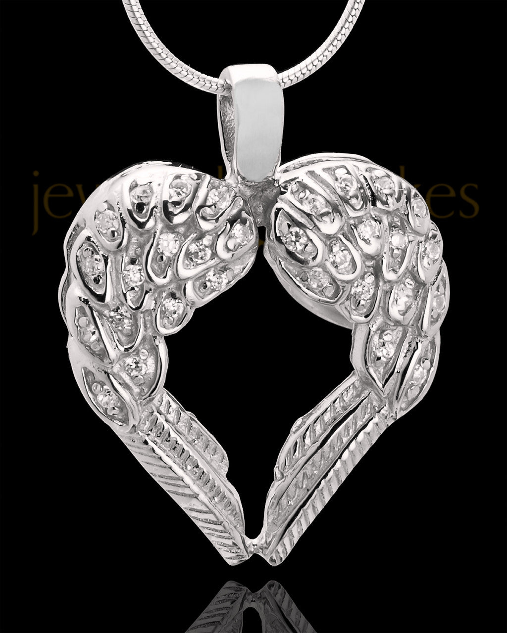 14K White Gold Winged Memories Heart Keepsake Jewelry