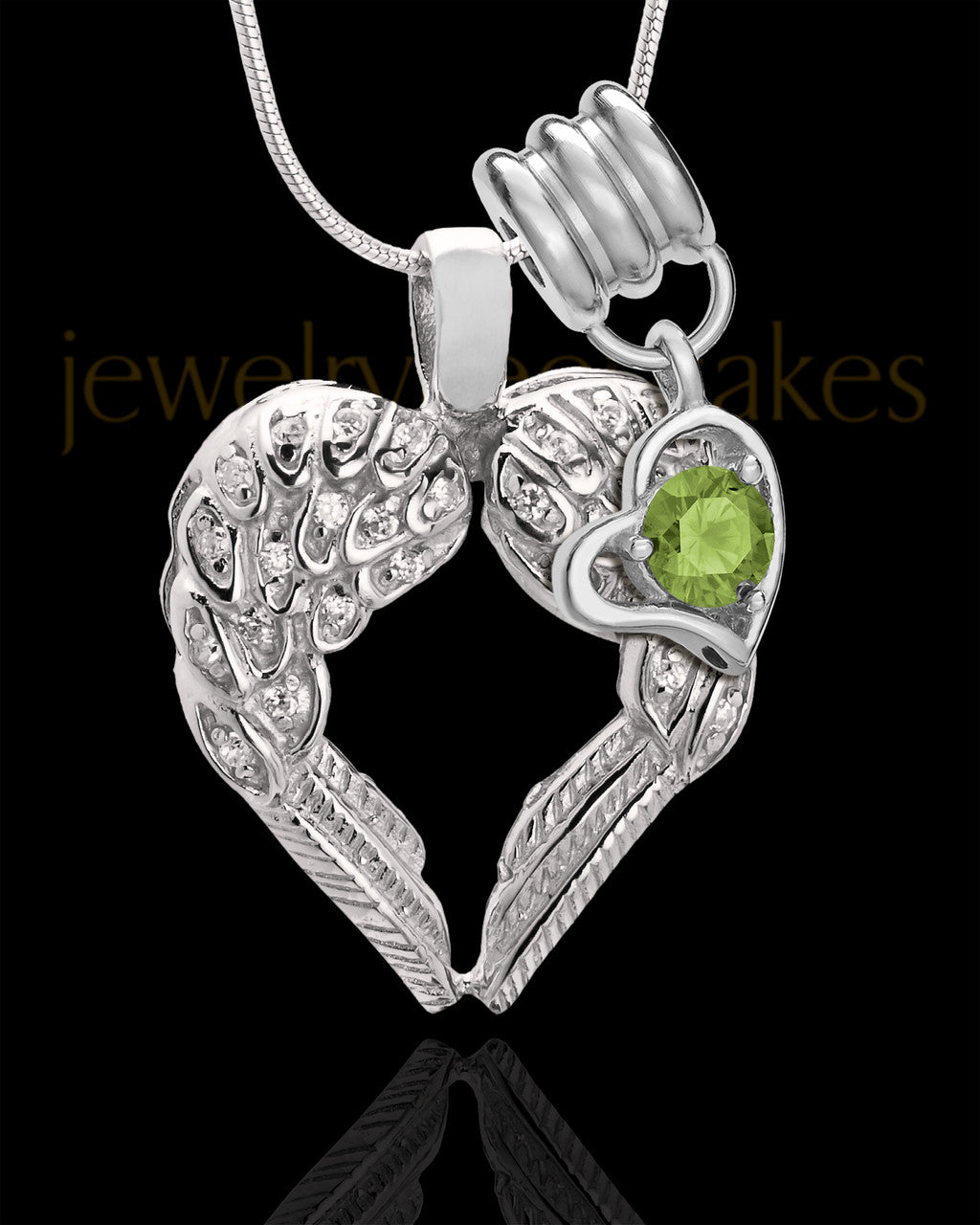 August Winged Memories' Sterling Silver Heart Cremation Pendant