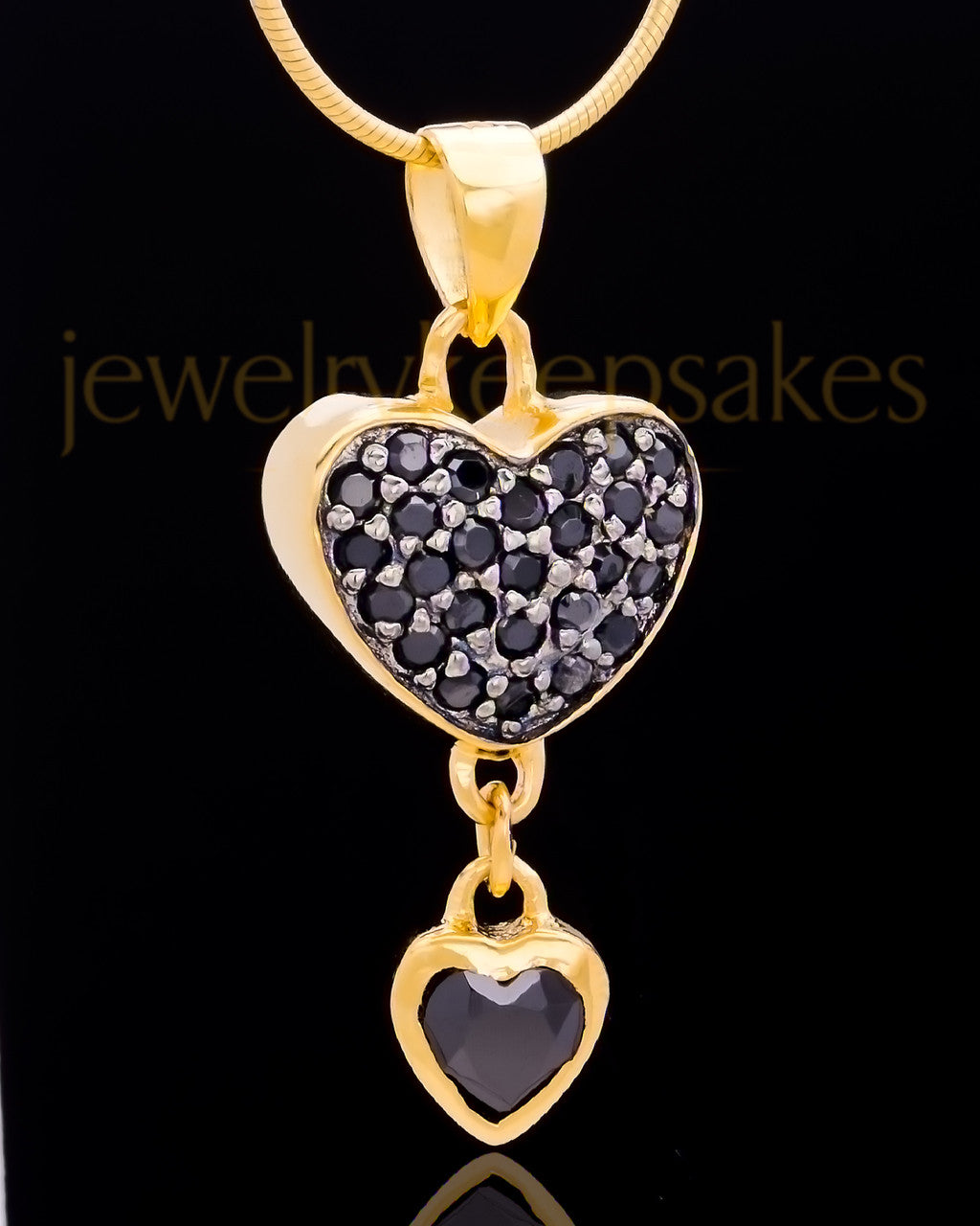 Gold Plated Trickling Heart Keepsake Jewelry
