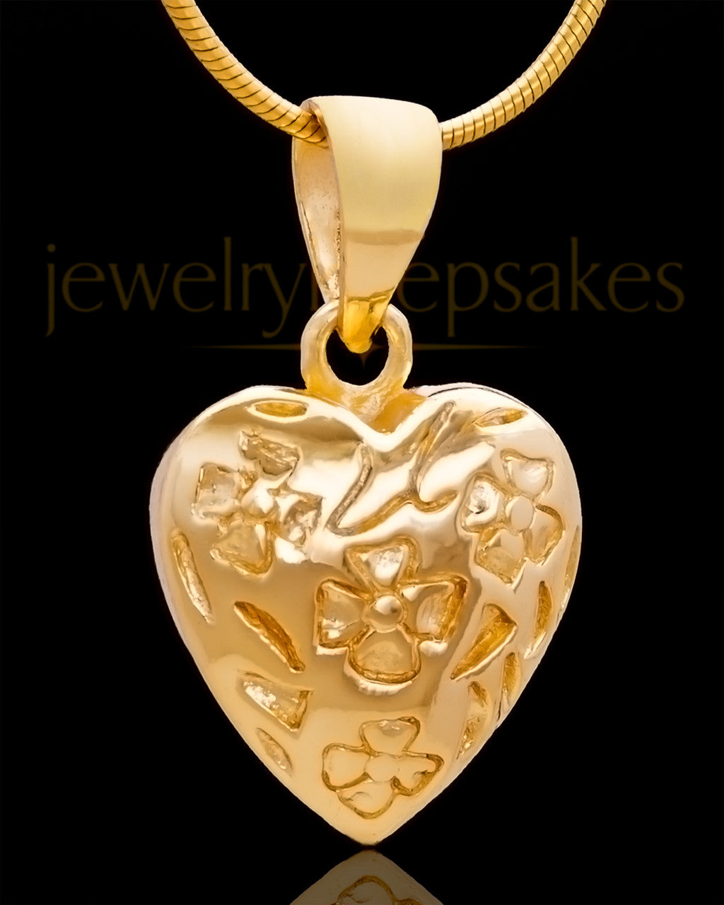 Gold Plated Spooled Heart Keepsake Jewelry