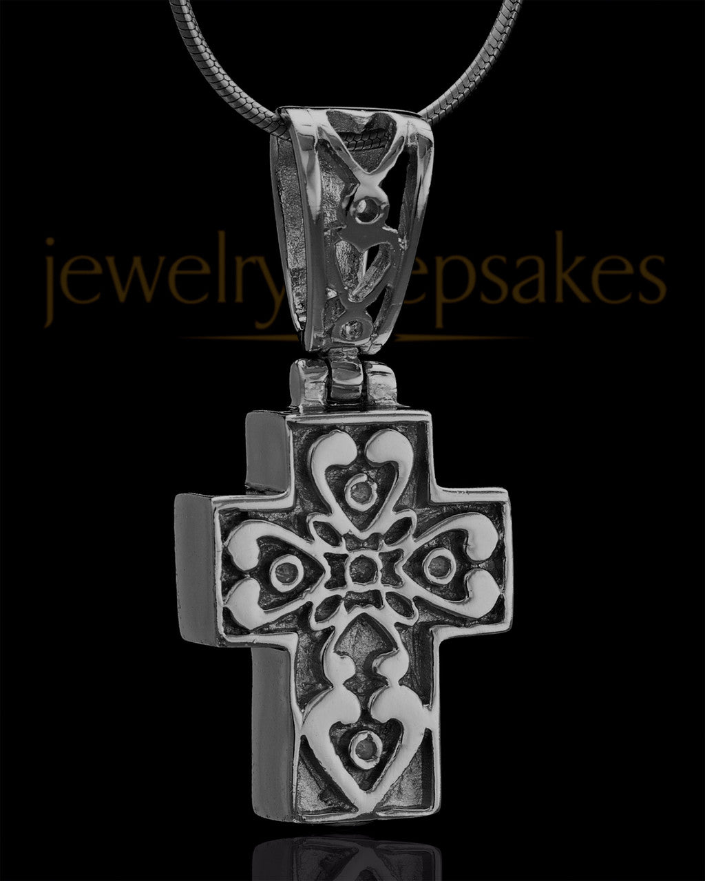Black Plated Esteemed Cross Keepsake Jewelry