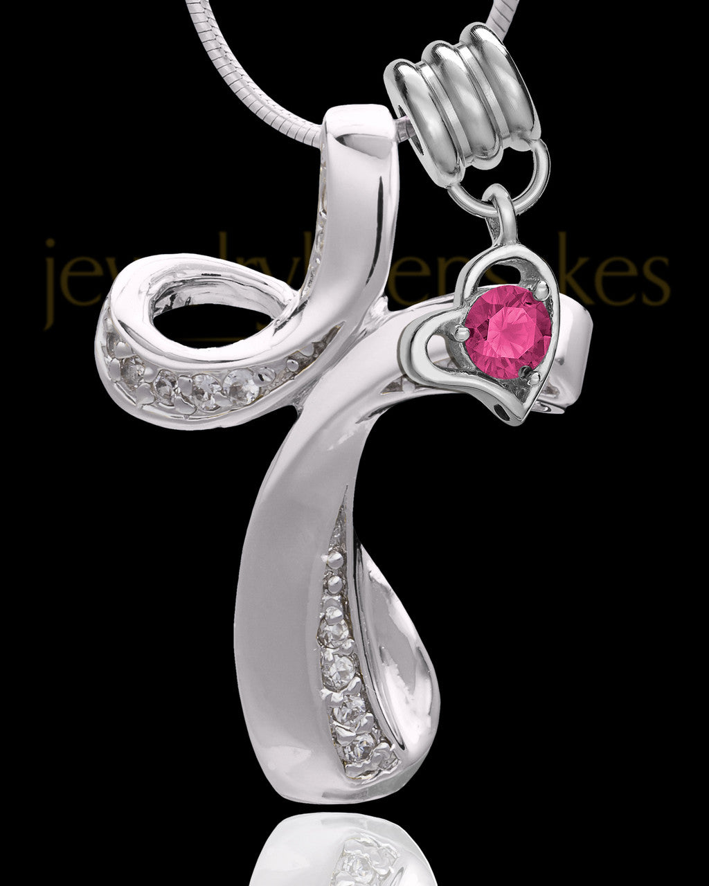 Sterling Silver October Fluid Cross Keepsake Jewelry