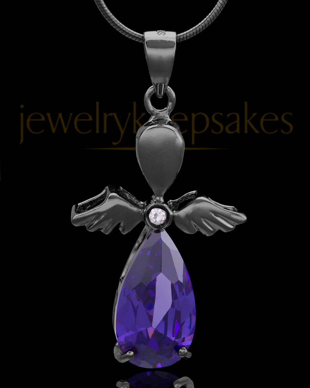 Black Plated Angelic Symphony Cremation Urn Pendant