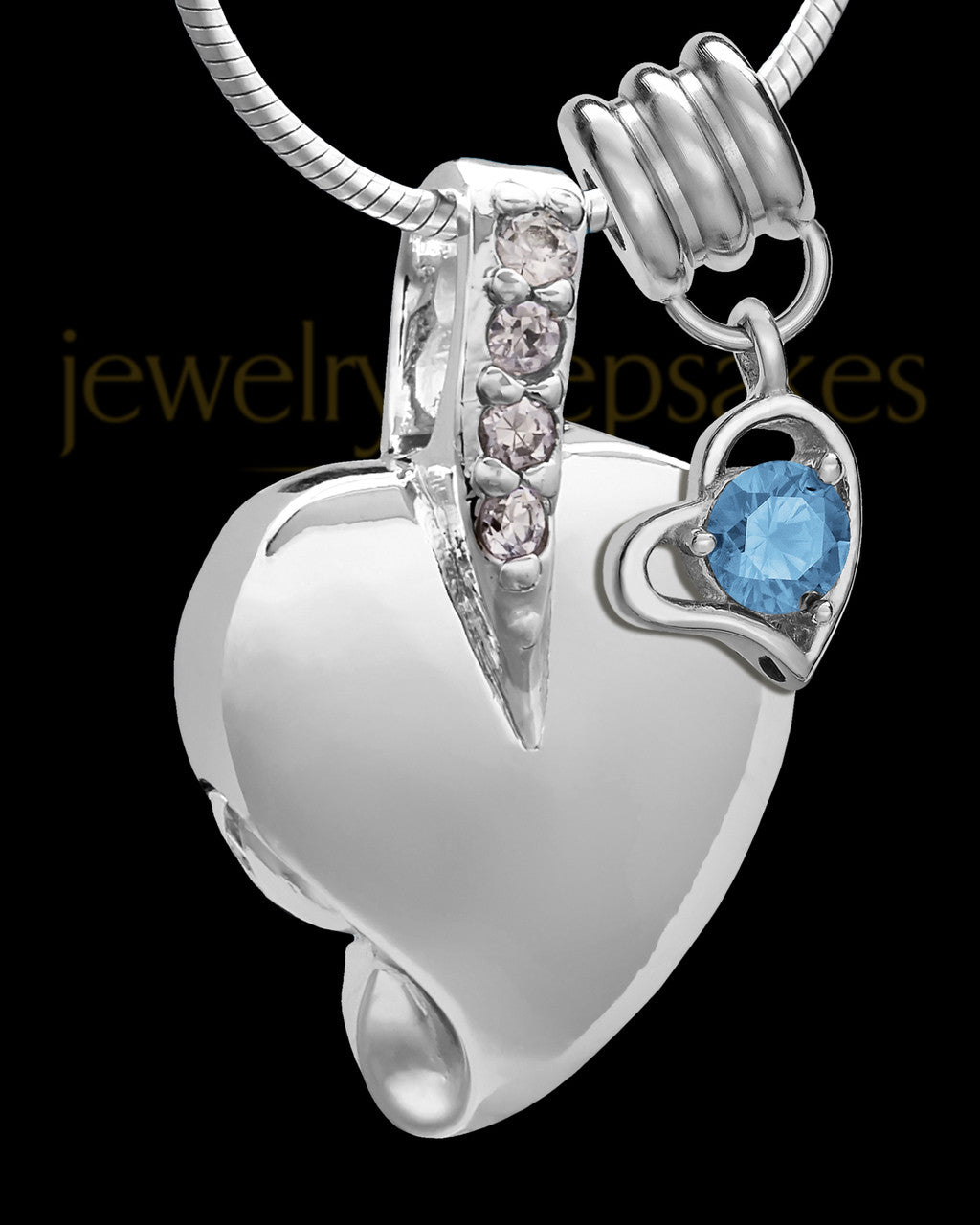 Sterling Silver December Weeping Heart Keepsake Jewelry
