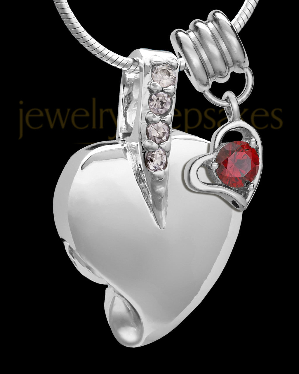 Sterling Silver January Weeping Heart Keepsake Jewelry