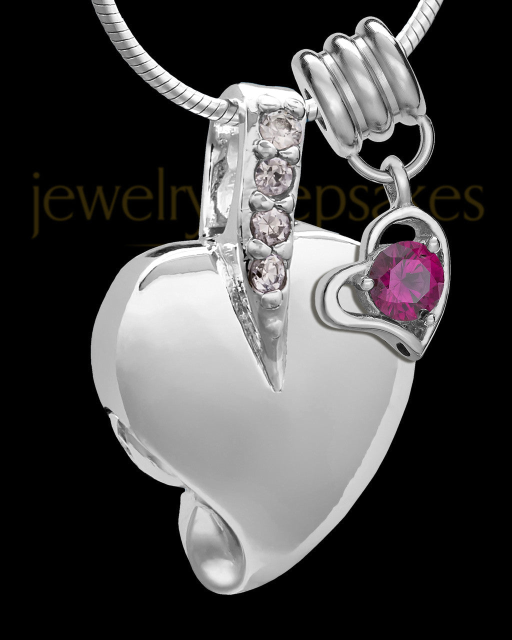 Sterling Silver July Weeping Heart Keepsake Jewelry