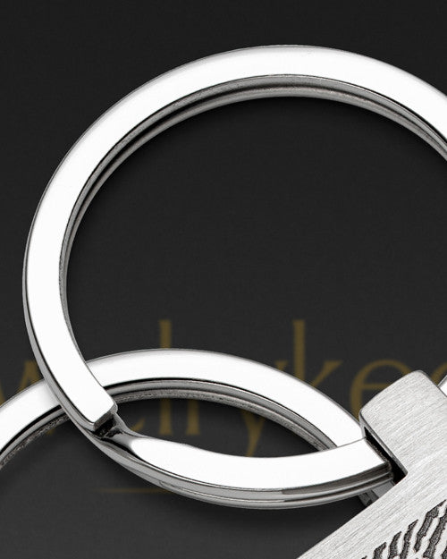 Stainless Steel Square Thumbprint Keychain