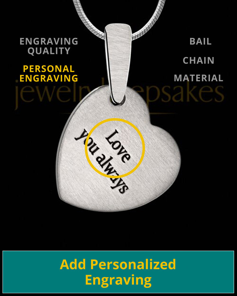 Heart Brushed Stainless Thumbprint Pendant