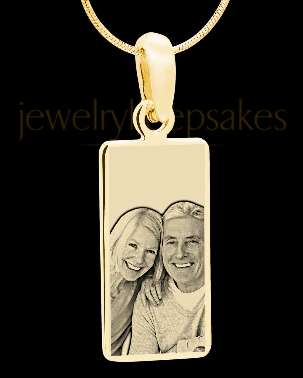 Gold Plated over Stainless Photo Long Rectangle