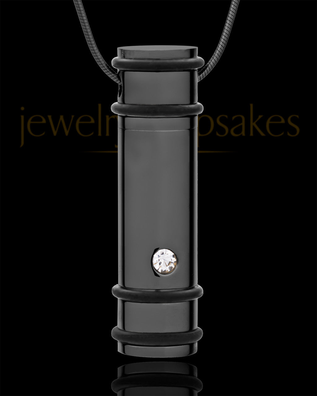 Cremation Locket Black Plated Determination Cylinder