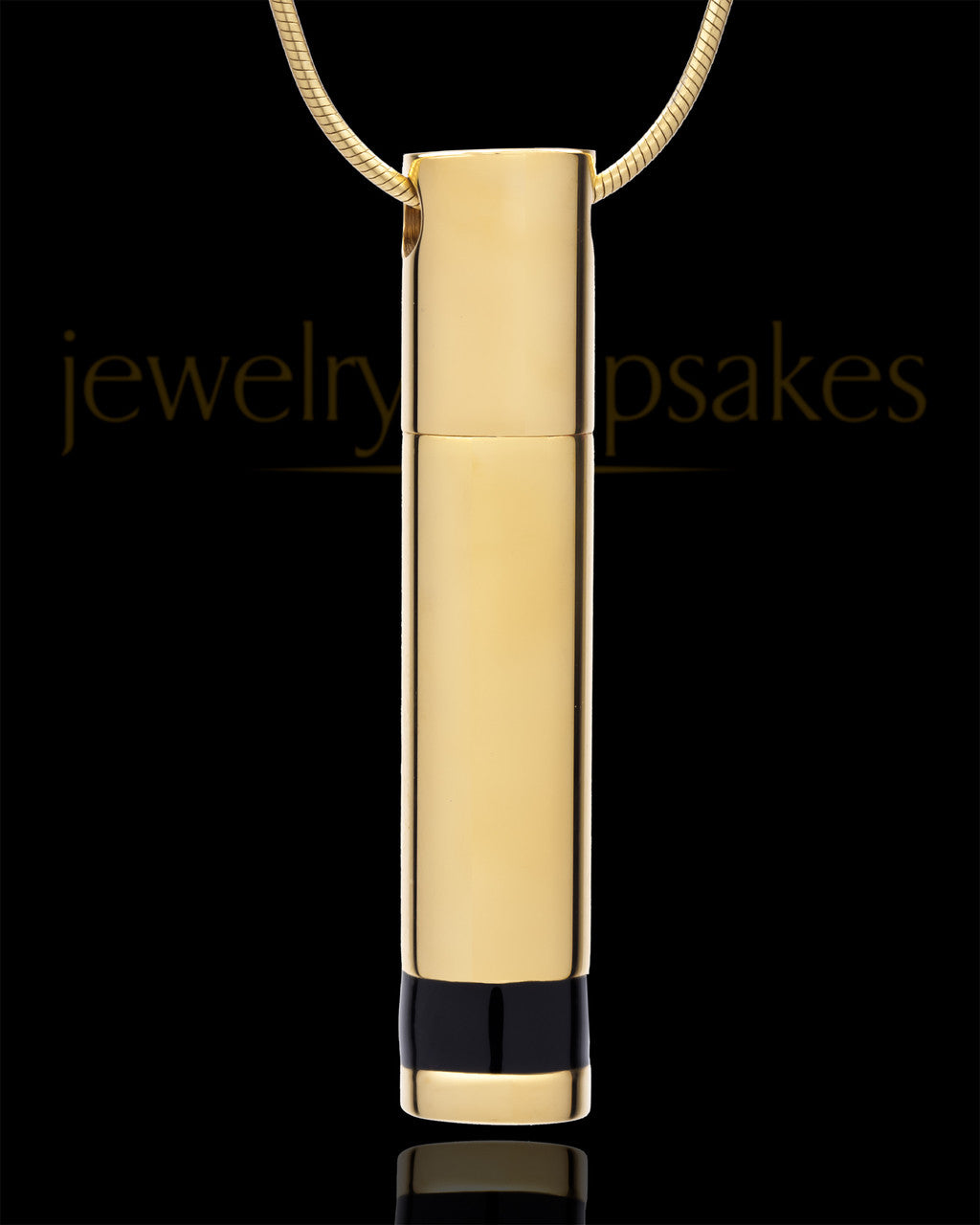 Cremains Pendant Gold Plated Courageous Cylinder - Eternity Collection