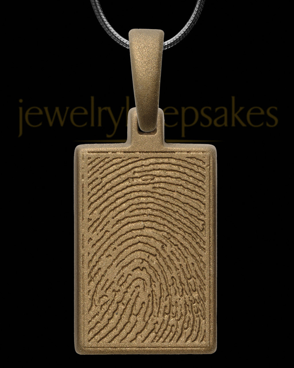 Bronze Finish Thumbprint Rectangle Pendant