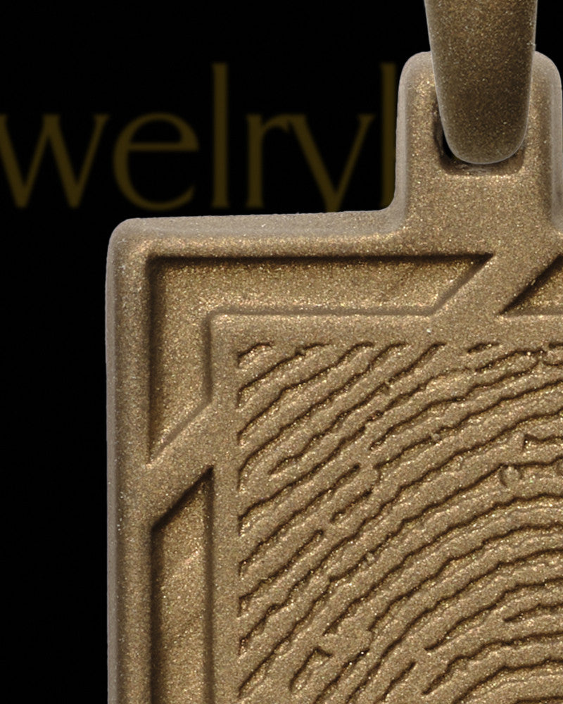 Thumbprint Framed Rectangle Bronze Finish Pendant
