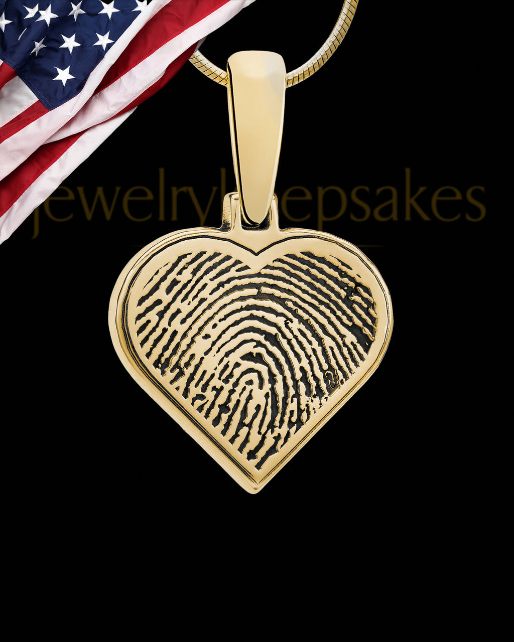 Solid 14k Gold Heart Thumbprint Pendant