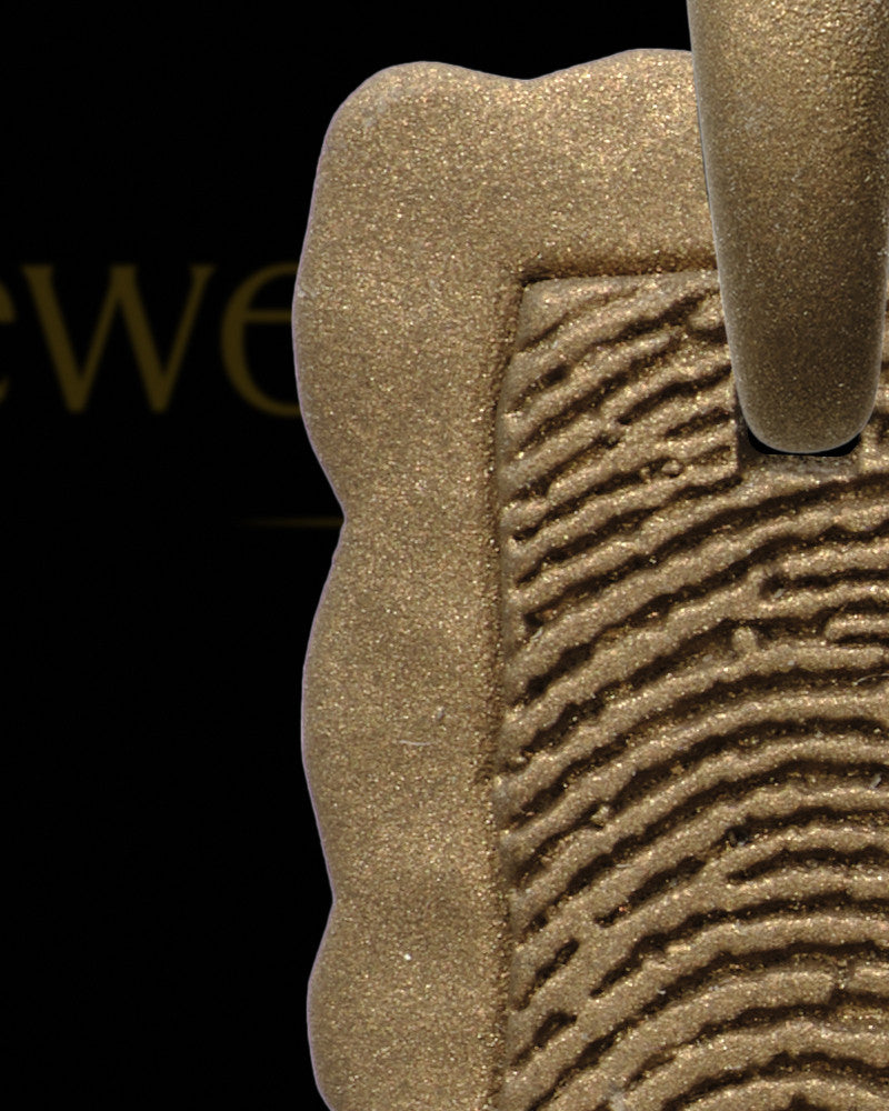 Hammered Silver with Bronze Finish Thumbprint Pendant