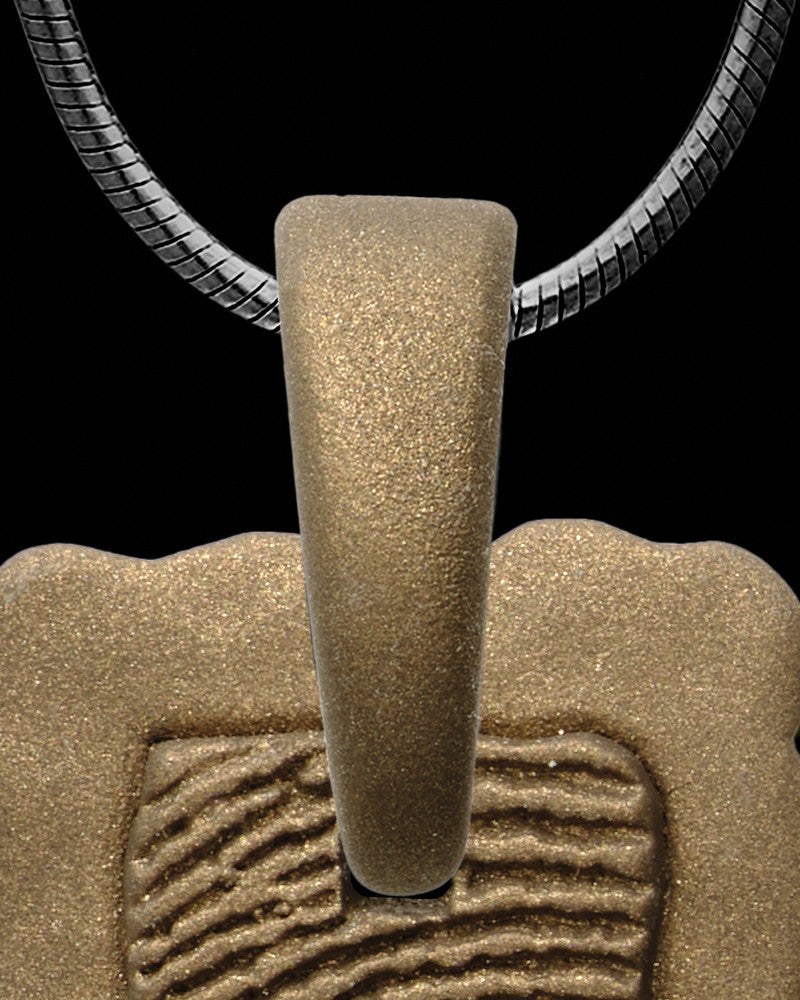 Hammered Silver with Bronze Finish Thumbprint Pendant