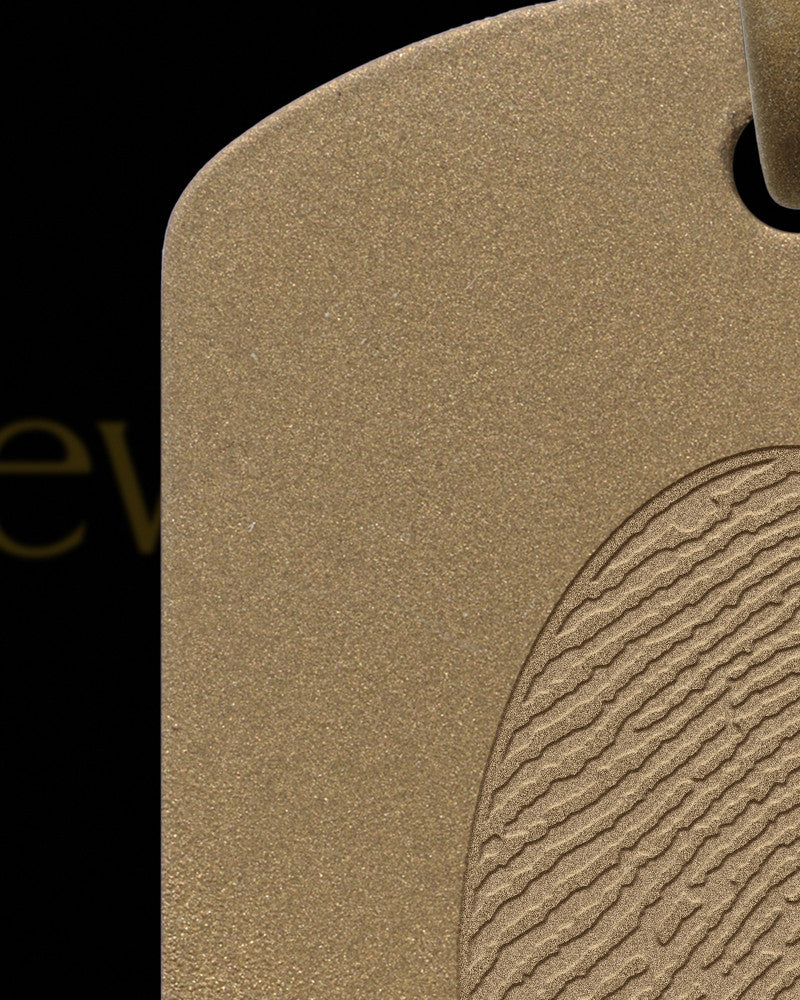 Bronze Finish Stainless Steel Thumbprint Dog Tag Pendant