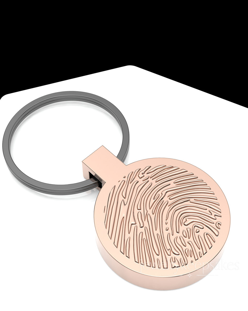 Solid 14K Rose Gold Permanently Sealed Waterproof Thumbprint Keychain