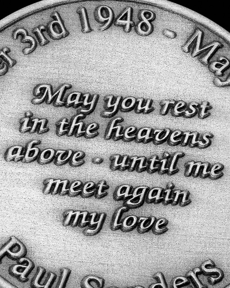 Solid Silver Satin Finish Thumbprint Memorial Coin