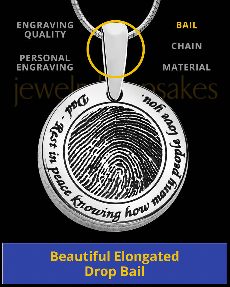 Rounded Sterling Silver Thumbprint Pendant