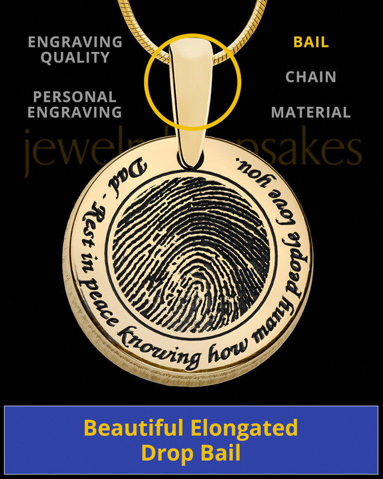 Rounded Solid 14k Gold Thumbprint Pendant