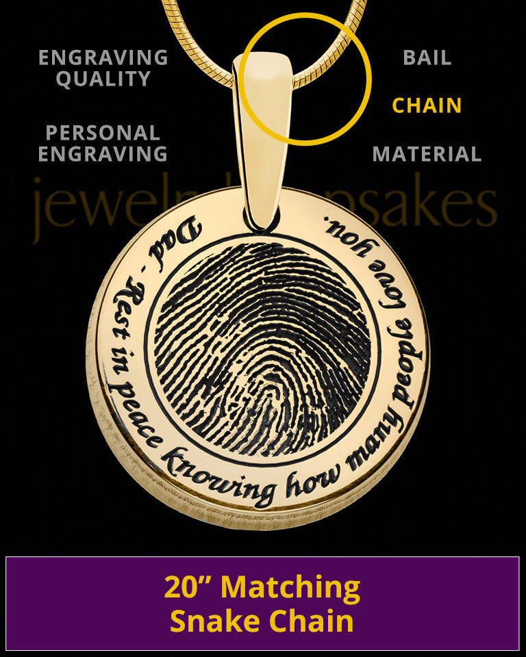Rounded Gold Plated Sterling Thumbprint Pendant