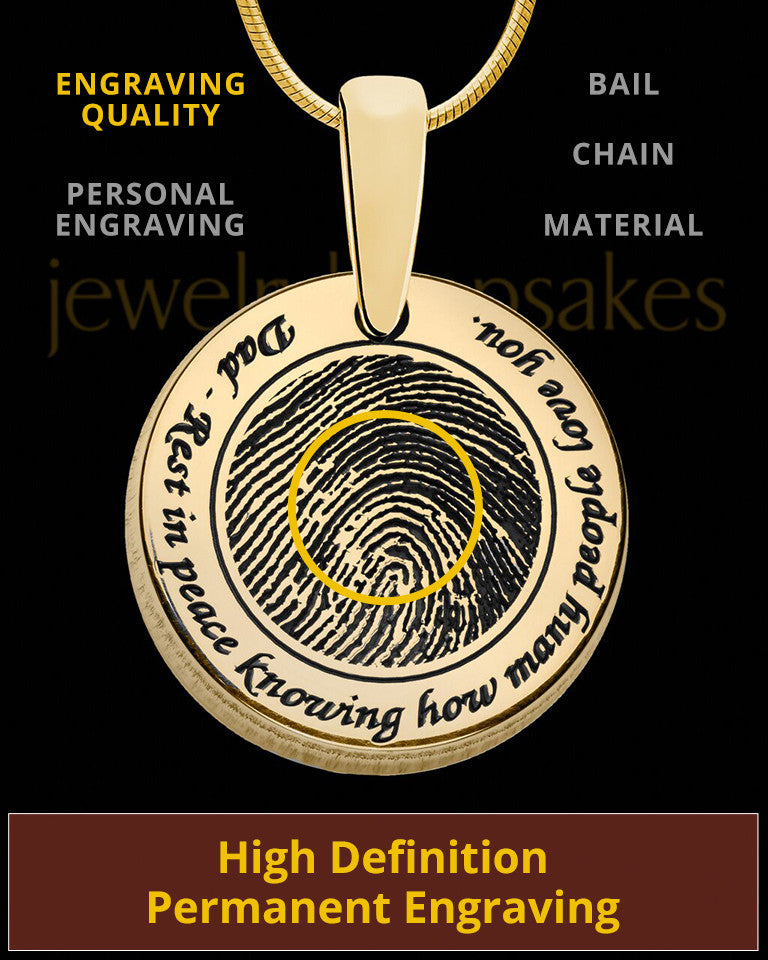 Rounded Solid 14k Gold Thumbprint Pendant