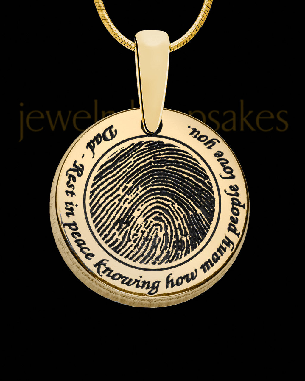 Rounded Solid 14k Gold Thumbprint Pendant