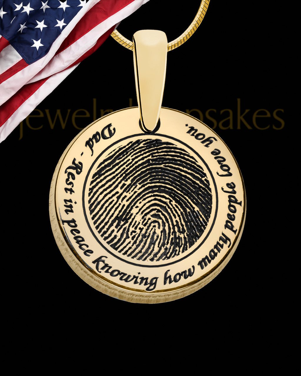 Rounded Solid 14k Gold Thumbprint Pendant