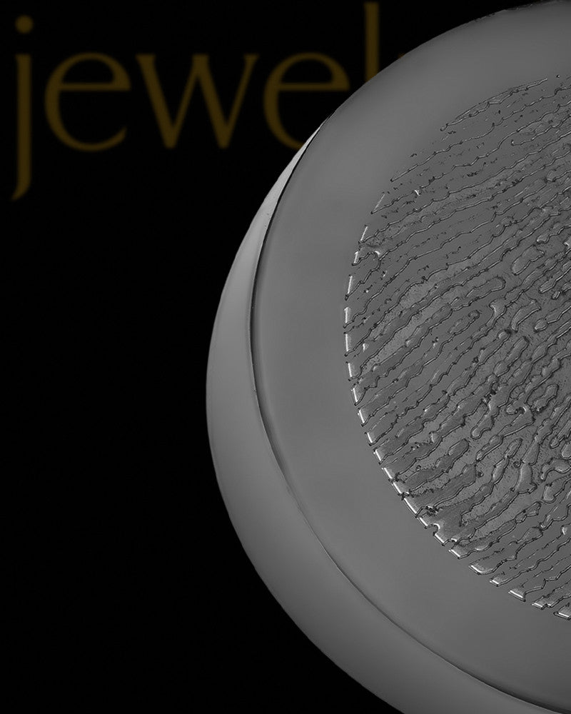 Black Plated Stainless Abounding Circle Thumbprint Pendant