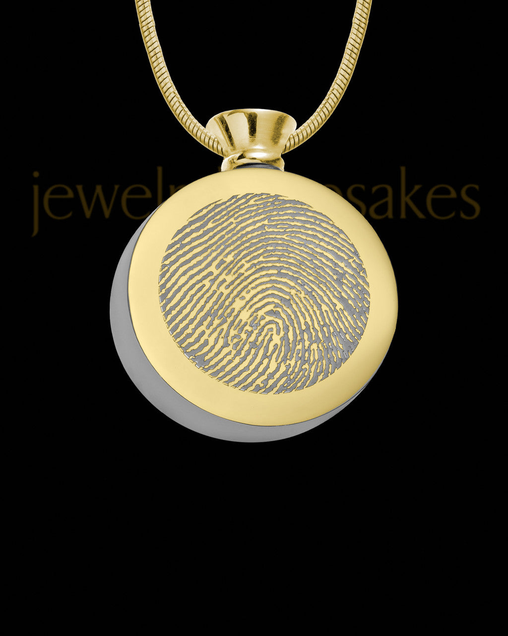 Gold Plated Stainless Abounding Circle Thumbprint Pendant