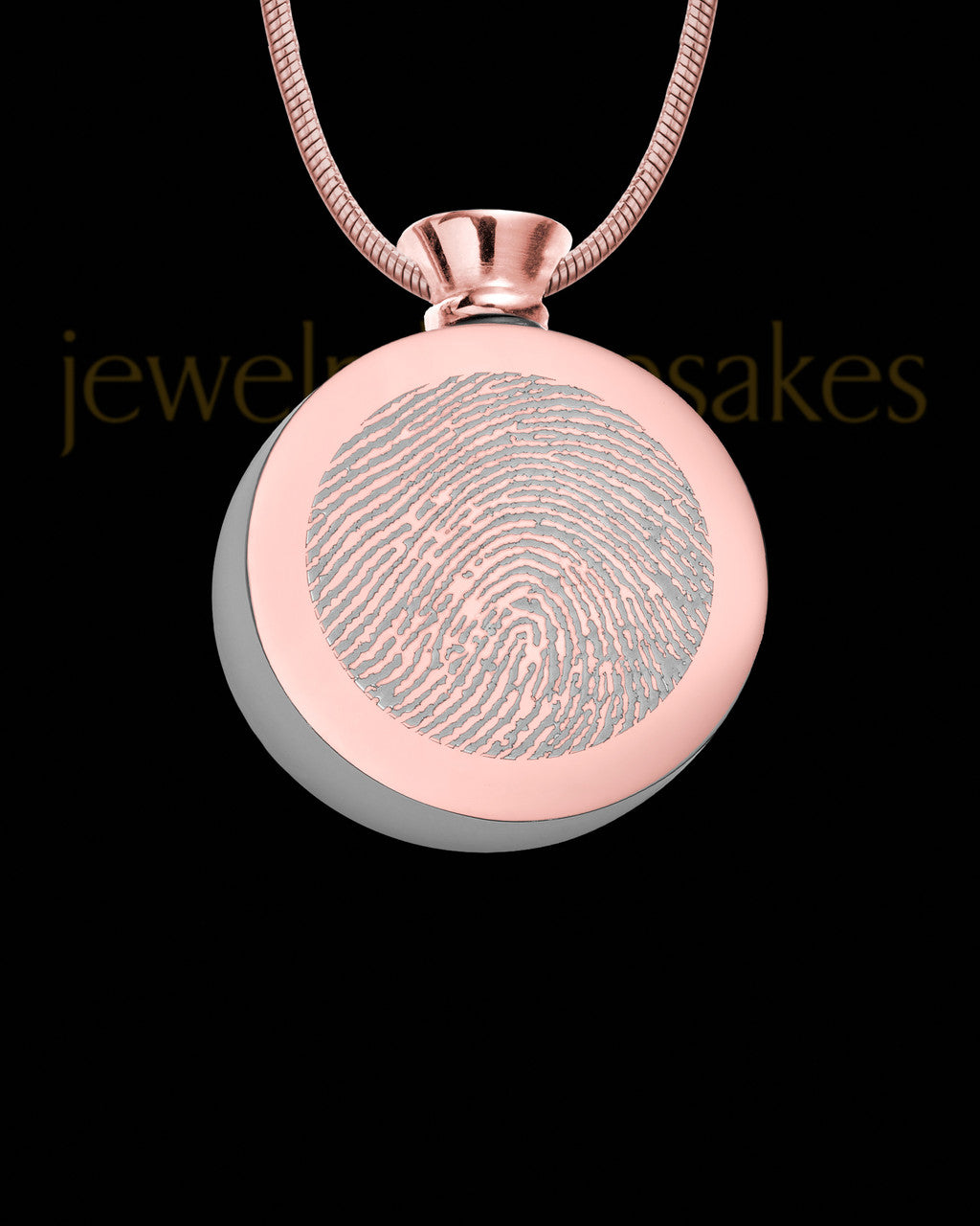 Rose Gold Plated Stainless Abounding Circle Thumbprint Pendant