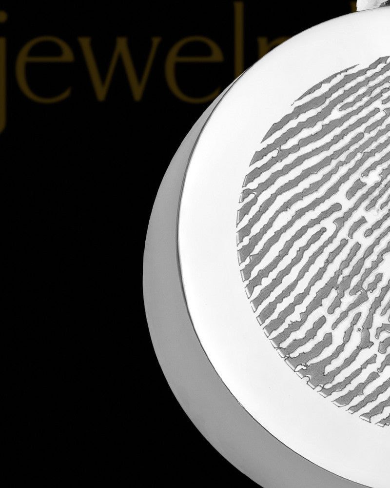 Stainless Abounding Circle Thumbprint Pendant