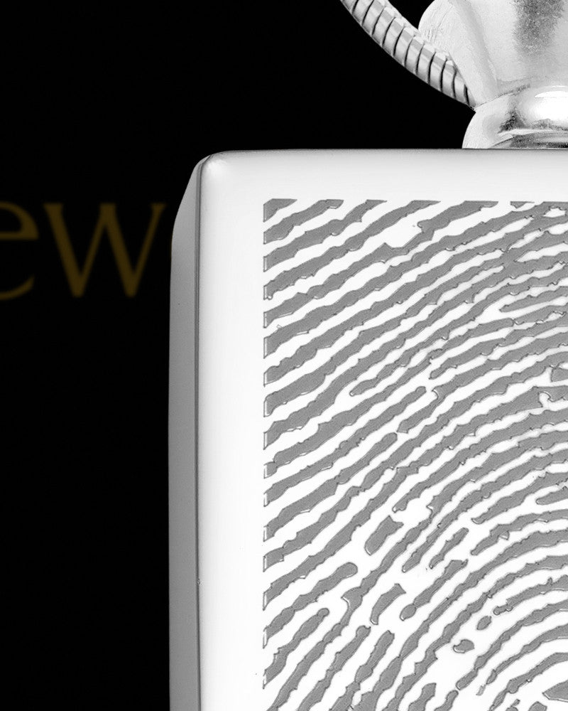 Stainless Whispering Thoughts Thumbprint Pendant