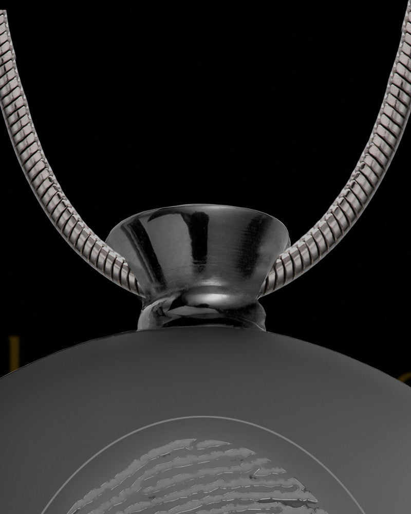 Black Plated Stainless Stunning Rectangle Thumbprint Pendant