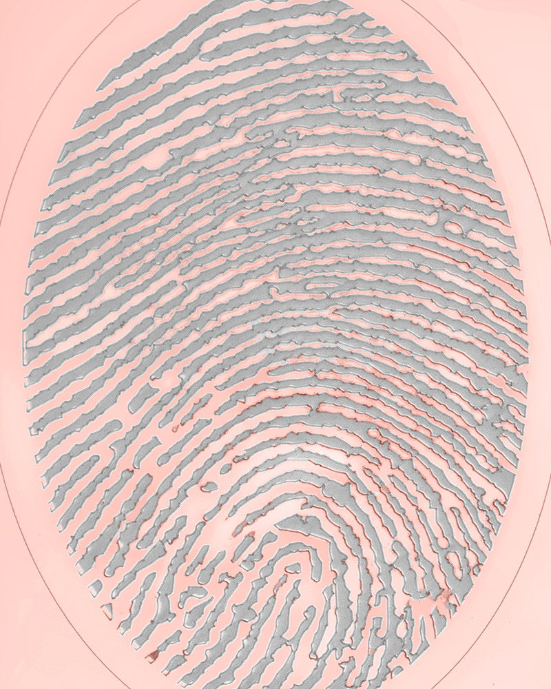 Rose Gold Plated Stainless Stunning Rectangle Thumbprint Pendant