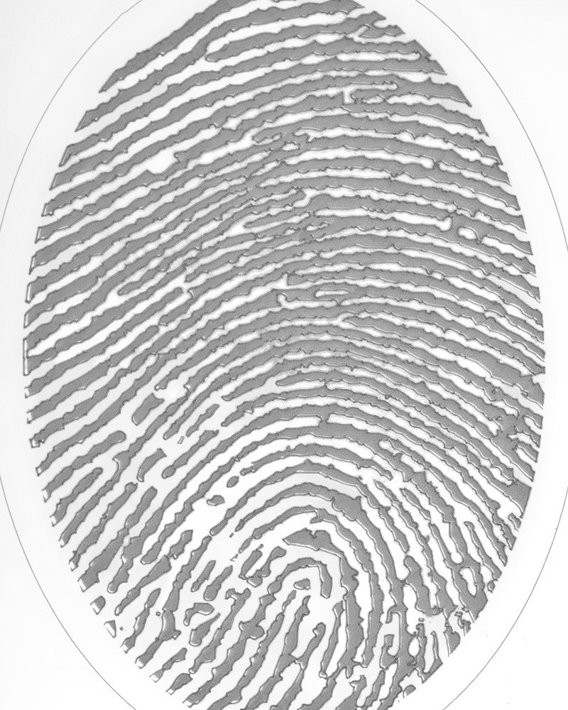 Stainless Stunning Rectangle Thumbprint Pendant