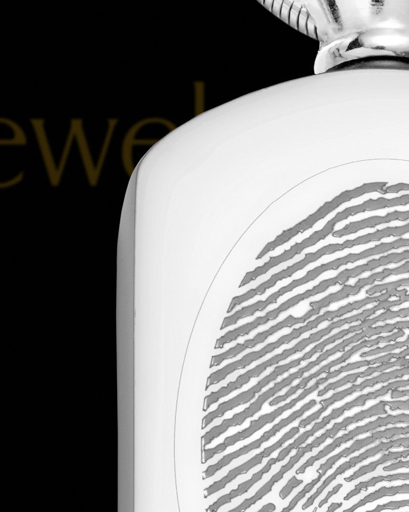 Stainless Stunning Rectangle Thumbprint Pendant