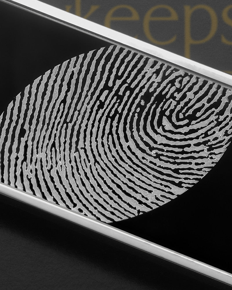 Black on Silver Stainless Thumbprint Money Clip