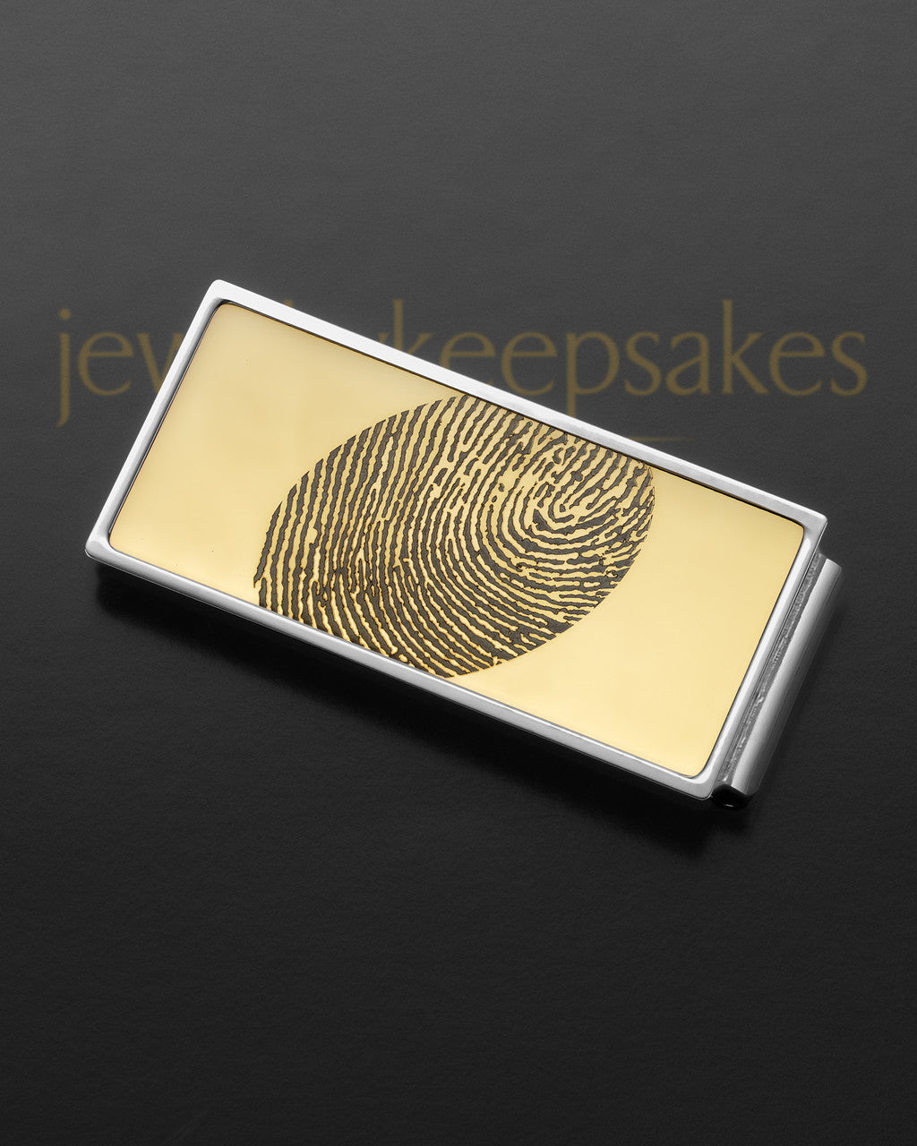 Gold on Silver Stainless Thumbprint Money Clip