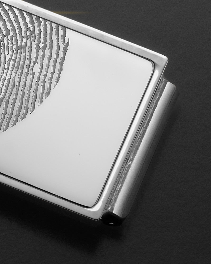 Silver on Silver Stainless Thumbprint Money Clip