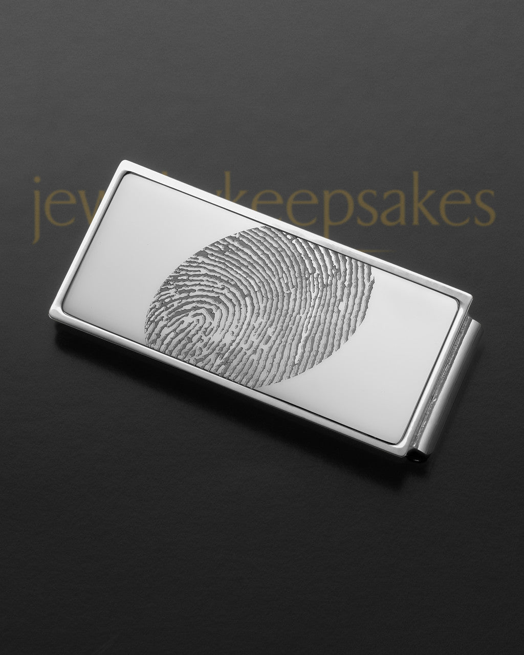 Silver on Silver Stainless Thumbprint Money Clip
