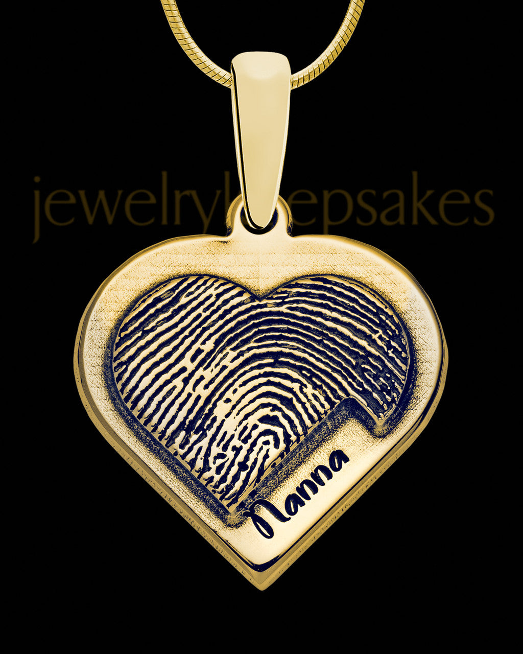 Solid 14K Gold Raised Heart Thumbprint Pendant