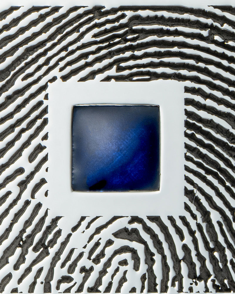 Sterling Silver Square Ash and Thumbprint Pendant