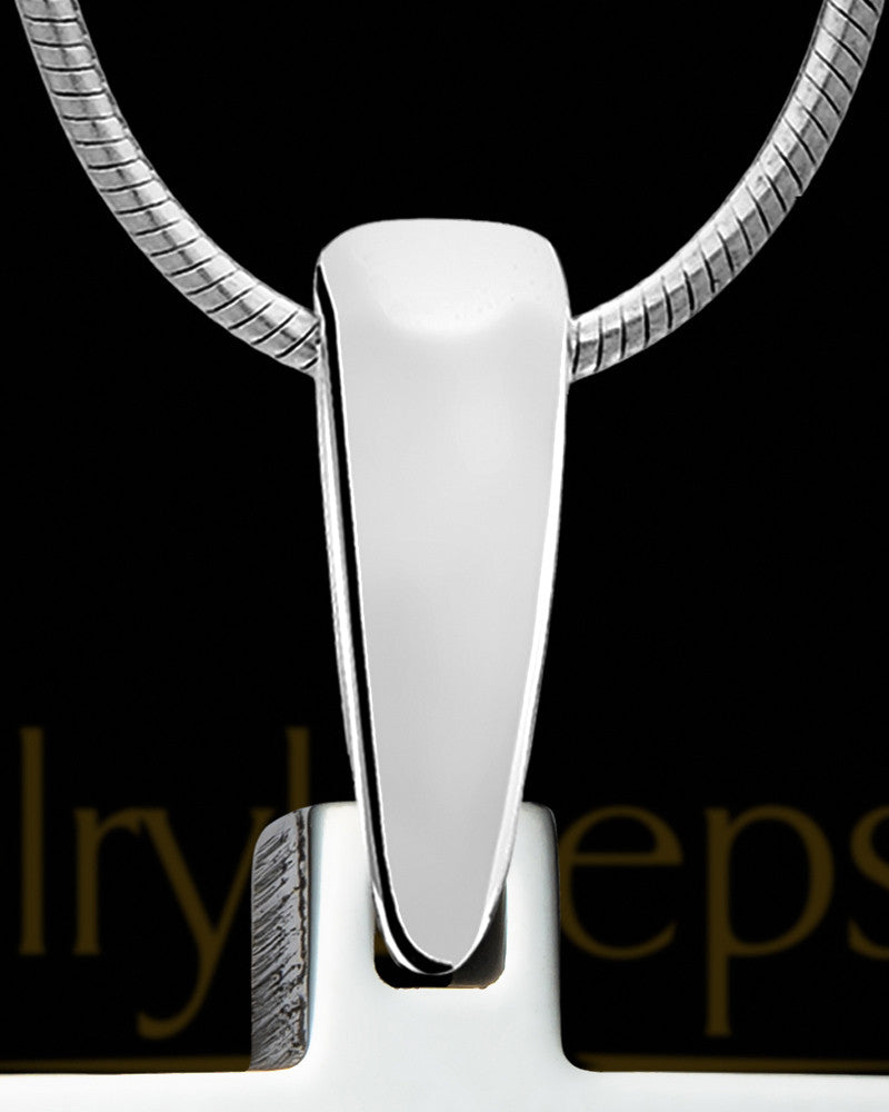 Sterling Silver Square Ash and Thumbprint Pendant