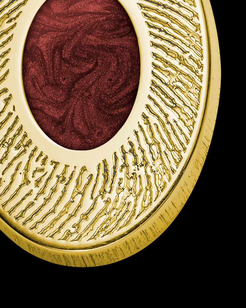 Gold Plated Sterling Silver Small Oval Ash and Thumbprint Pendant