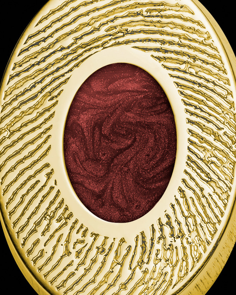 Gold Plated Sterling Silver Small Oval Ash and Thumbprint Pendant
