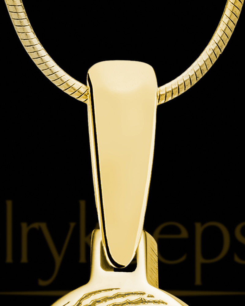 Gold Plated Sterling Silver Small Oval Ash and Thumbprint Pendant