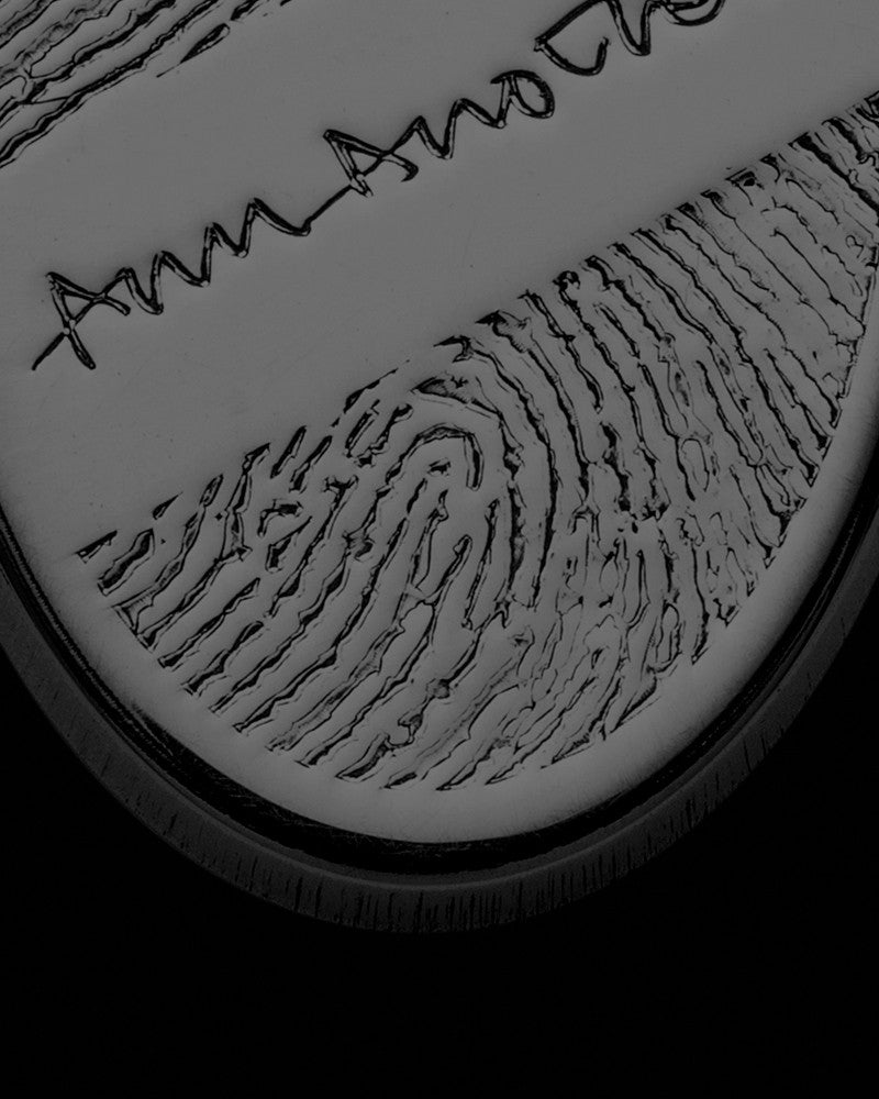 Black Sterling Silver Signature Oval Thumbprint Pendant